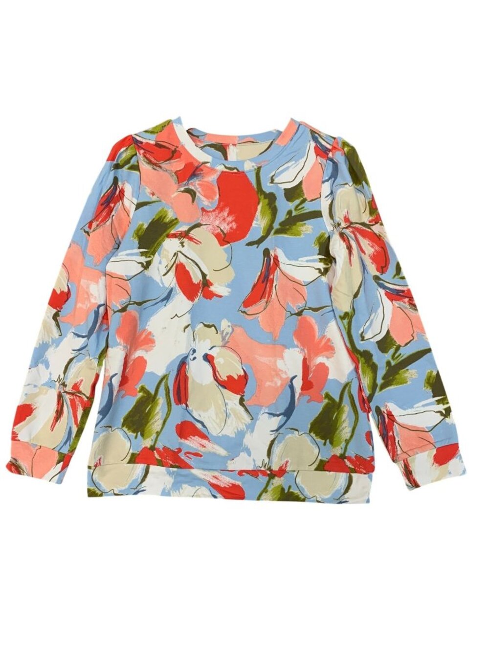 NWOT D&Co Active Women's XXS Floral Print Long Sleeve Top Multicolor